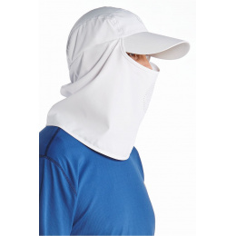 Ultra Sport Cap with Neck and Face Cover White - Coolibar