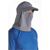Casquette Ultra Sport cache-nuque & cache-visage Gris- Coolibar Reference : 9633 | Chapellerie Traclet