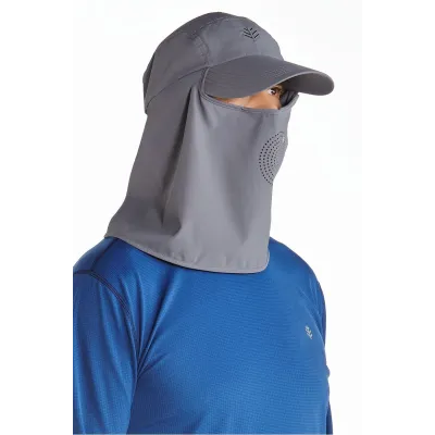 Ultra Sport Cap with neck cover & face cover Grey - Coolibar Reference: 9633 | Traclet Hat Shop