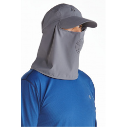 Ultra Sport cap with neck & face cover Grey- Coolibar