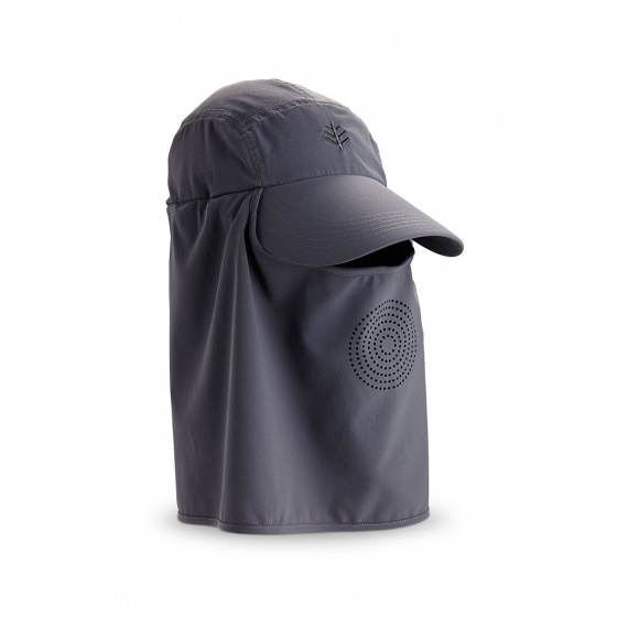 Casquette Ultra Sport cache-nuque & cache-visage Gris- Coolibar