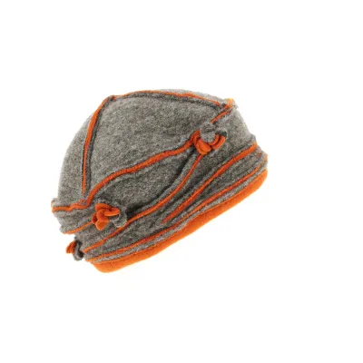 Brown & Orange Ilda Wool Beanie - Traclet Reference: 9619 | Traclet Hatmakers