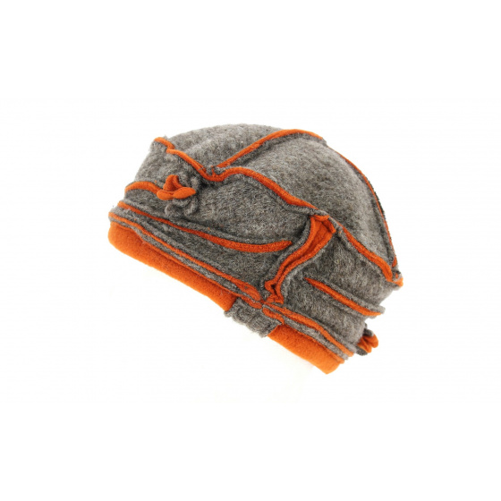 Brown & Orange Ilda Wool Beanie - Traclet