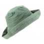 Moon Cotton Wide-Brimmed Hat Khaki - Traclet