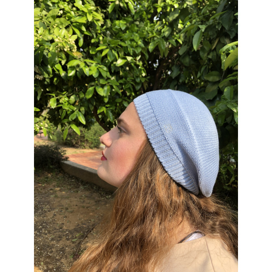Bella Summer Beret Sky Blue Cotton - BeBeret Bella Summer Beret Sky Blue Cotton - BeBeret
