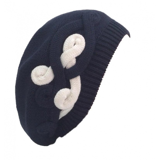 Navy Cotton Summer Beret Elipsse - BeBeret