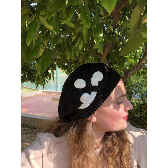 Black Cotton Elipsse Summer Beret - BeBeret
