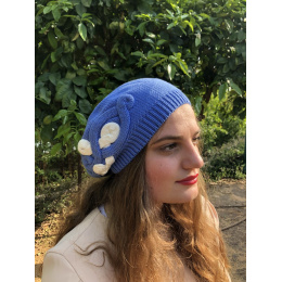 Blue Cotton Summer Beret Elipsse - BeBeret