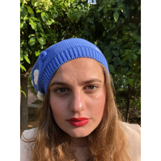 Blue Cotton Summer Beret Elipsse - BeBeret