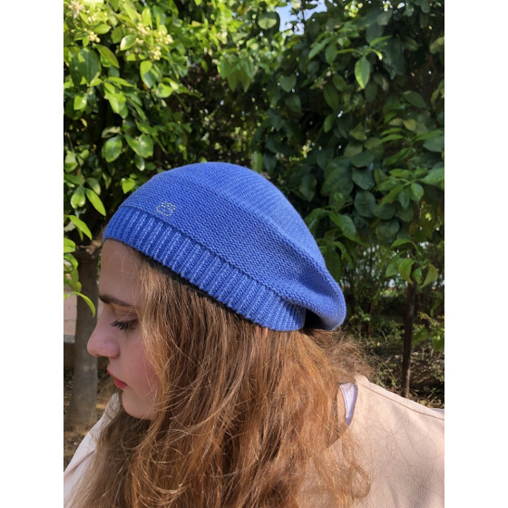 Blue Cotton Summer Beret Elipsse - BeBeret