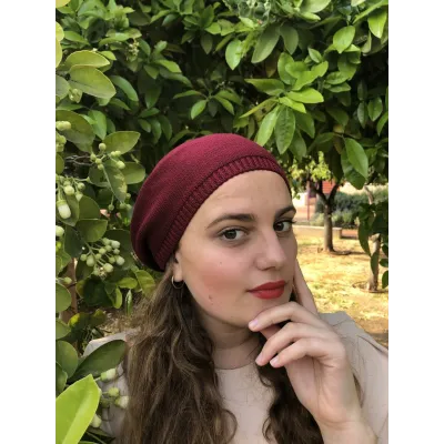 Sacha Cotton Beret Burgundy - BeBeret Reference: 9660 | Chapellerie Traclet