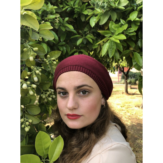 Béret Sacha Coton Bordeaux- BeBeret