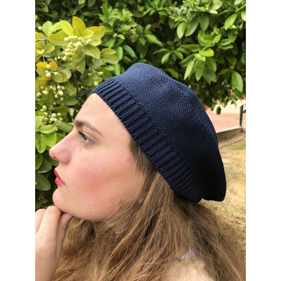 Béret Sacha Coton Marine- BeBeret Béret Sacha Coton Marine- BeBeret