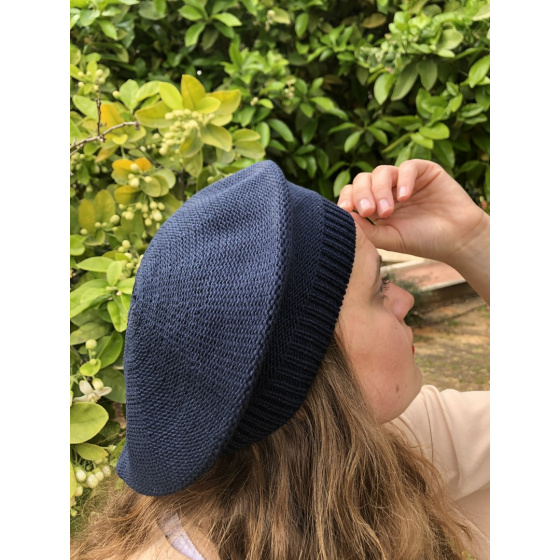 Béret Sacha Coton Marine- BeBeret Béret Sacha Coton Marine- BeBeret