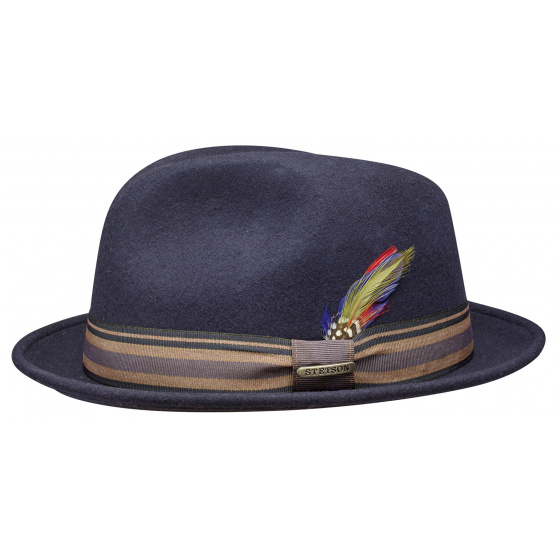 Navy Wool Felt Trilby Oneida Hat - Stetson