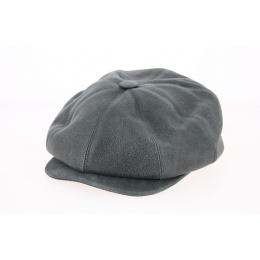 8-Panel Buffalo Leather Cap in Anthracite Gray - Traclet