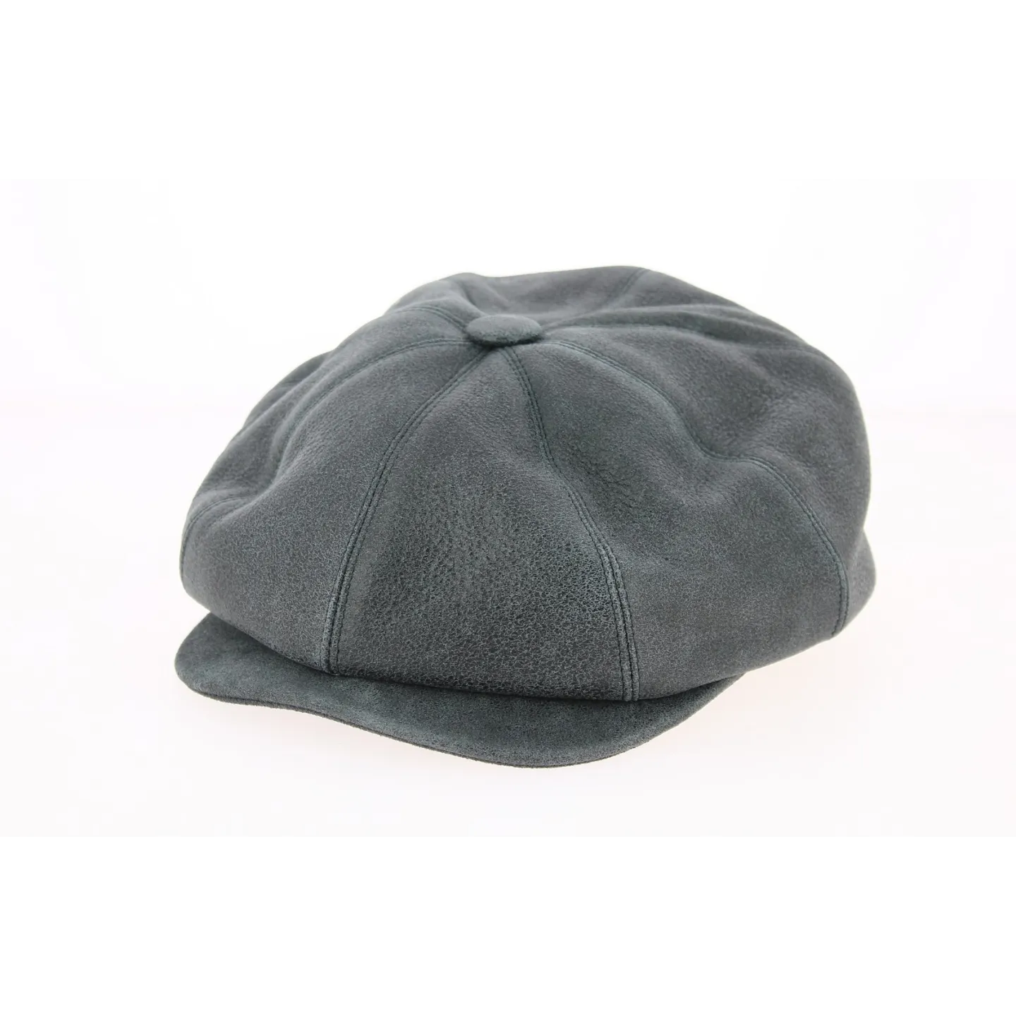 8-Panel Buffalo Leather Cap in Anthracite Gray - Traclet  Reference: 9675 | Traclet Hat Shop