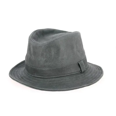 Chapeau Traveller Nappa Cuir Gris Anthracite- Traclet  Reference : 9676 | Chapellerie Traclet