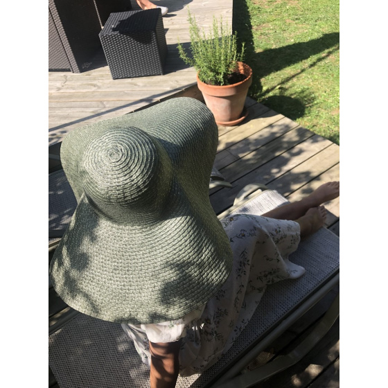 Metallic Green Thonon Wide-Brimmed Hat - Traclet
