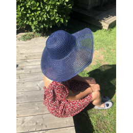 Navy Blue & Transparent Yvoire Wide-Brimmed Hat - Traclet