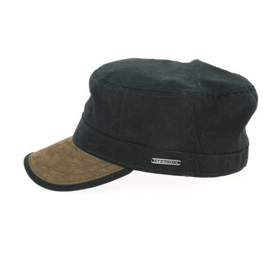 Casquette Militaire Gosper Noire & Marron- Stetson Casquette Militaire Gosper Noire & Marron- Stetson