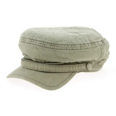 Peabody Cotton & Linen Marine Cap Olive - Stetson Reference: 365 | Traclet Hat Shop