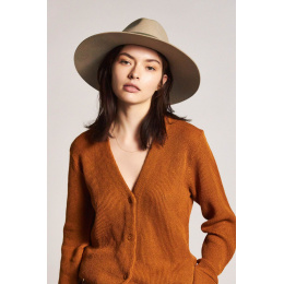 Piper Wide-Brimmed Wool Felt Hat Vanilla - Brixton