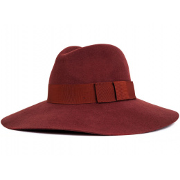 Piper Merlot Wool Felt Wide Brim Hat-Brixton
