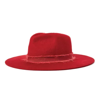 Red Wool Felt Ella Fedora Hat - Brixton  Reference: 5751 | Traclet Hat Shop