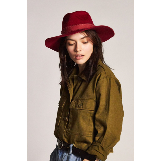 Red Wool Felt Ella Fedora Hat - Brixton