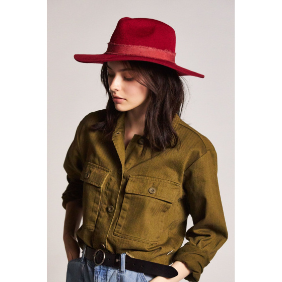 Red Wool Felt Ella Fedora Hat - Brixton