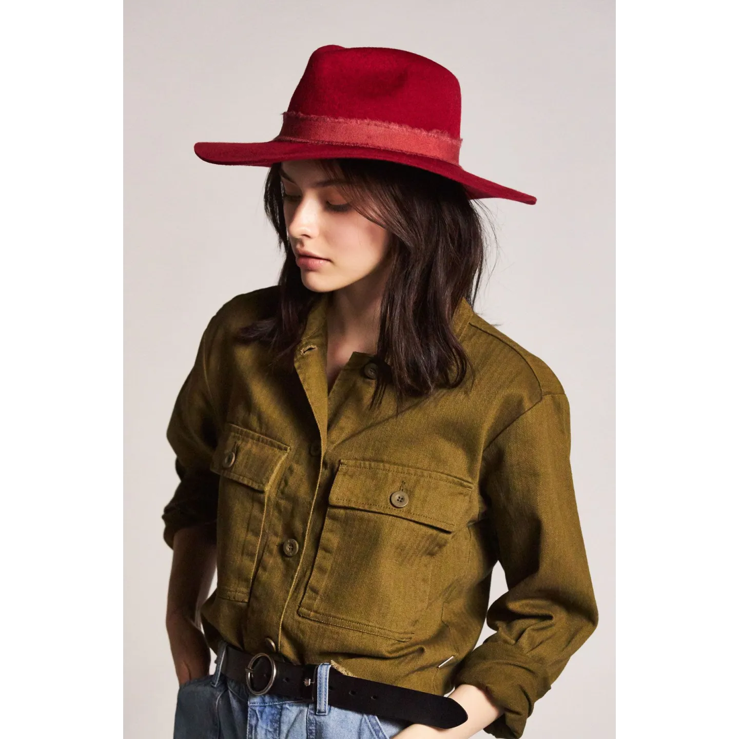 Chapeau Fedora Ella Feutre Laine Rouge- Brixton  Reference : 5751 | Chapellerie Traclet