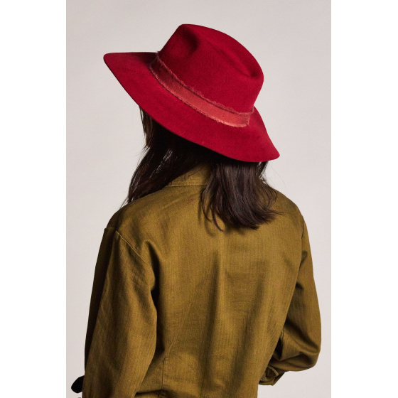 Chapeau Fedora Ella Feutre Laine Rouge- Brixton 