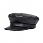 Black Leather Fiddler Unstructured Marine Cap - Brixton