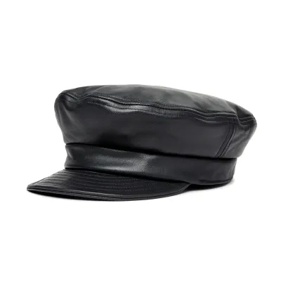 Casquette Marin Fiddler Unstructured Cuir Noir - Brixton Reference : 7797 | Chapellerie Traclet