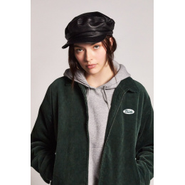 Black Leather Fiddler Unstructured Marine Cap - Brixton