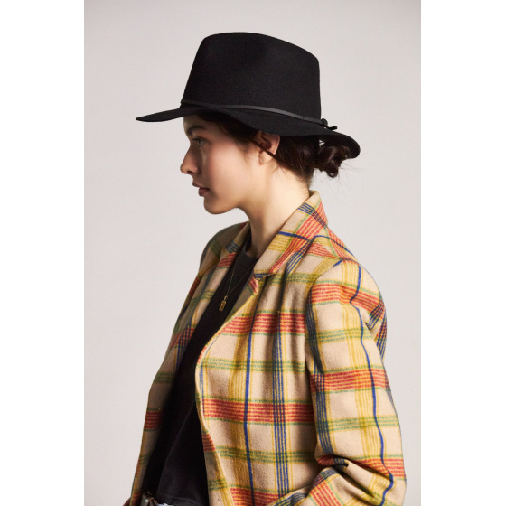 Black Wool Felt Wesley Traveller Hat - Brixton Black Wool Felt Wesley Traveller Hat - Brixton