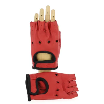 Mitaines de Conduite Cuir Rouge & Noir- Aussie Apparel Reference : 9719 | Chapellerie Traclet