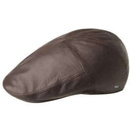 Brown Leather Curved Langham Cap - Bailey
