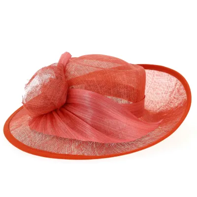 Valérie Orange Ceremonial Wide-Brimmed Hat Reference: 5467 | Traclet Hat Shop