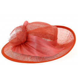 Valérie Orange Ceremonial Wide-Brimmed Hat