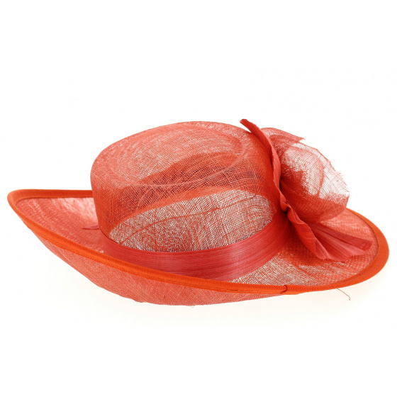 Valérie Orange Ceremonial Wide-Brimmed Hat Valérie Orange Ceremonial Wide-Brimmed Hat