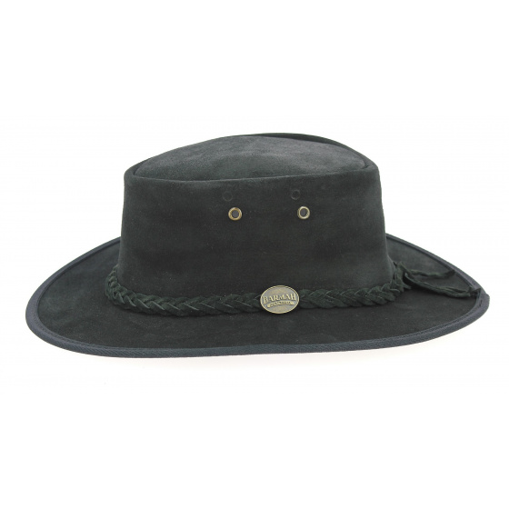 Chapeau Australien Foldaway Suede Noir - Barmah