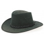 Black Leather Traveller Swagman Hat - Bc Hats
