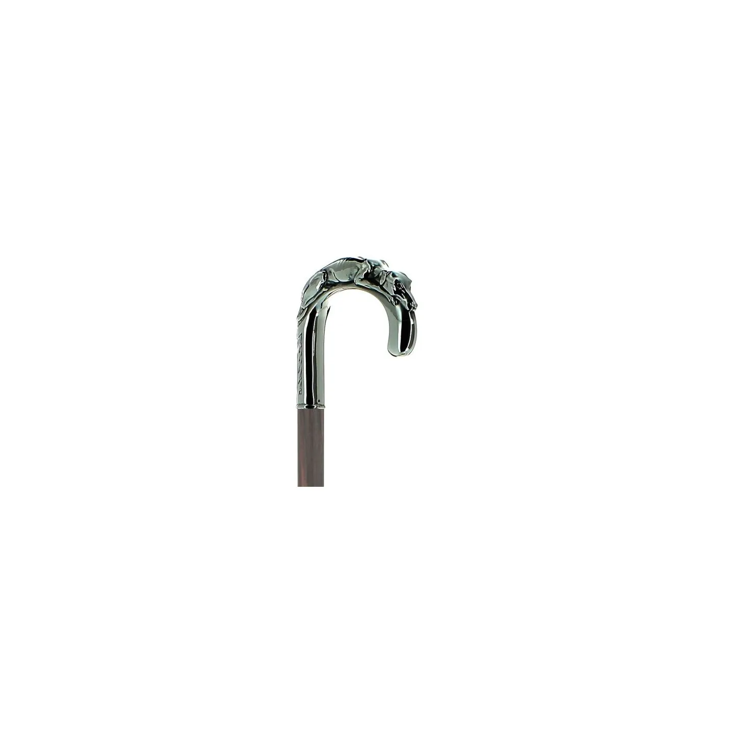 Curved cane with lying dog Reference: 1607 | Chapellerie Traclet
