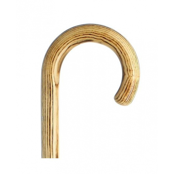Light Flamed Acacia Curved Walking Stick - Fayet