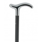 Black Crutch Cane with Chrome Handle - Fayet