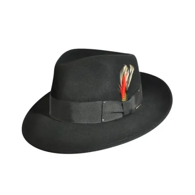 Chapeau Fedora LiteFelt® Noir - Bailey Reference : 901 | Chapellerie Traclet