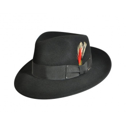 Black LiteFelt® Fedora Hat - Bailey