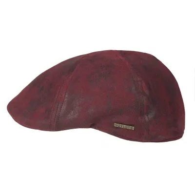 Casquette Bec de Canard Sutton Cuir Rouge-  Hatland Reference : 9768 | Chapellerie Traclet